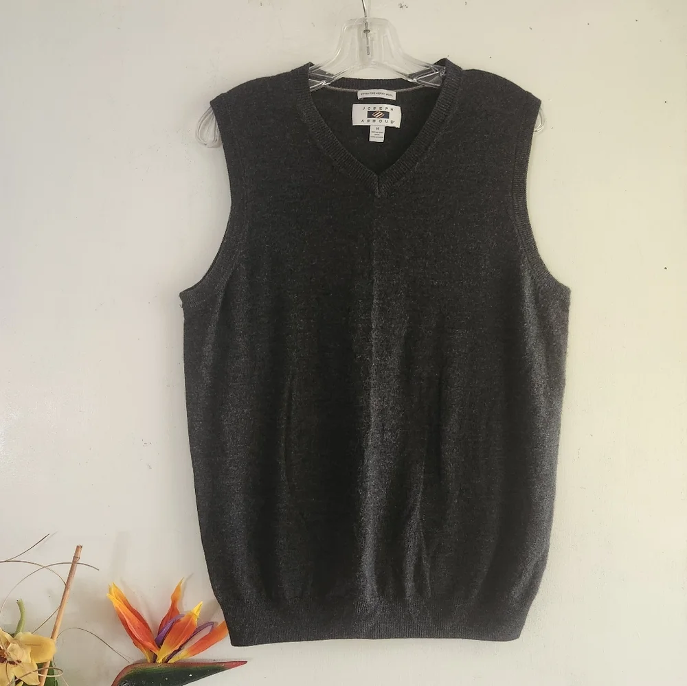 💯% Marino Wool Joseph Abboud Black Medium Vest